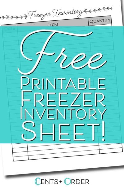 Free Printable Freezer Inventory Sheet: Save Money and Eat Healthy