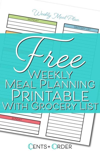 Free Weekly Meal Planning Printable With Grocery List